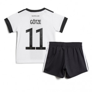 Niemcy Mario Gotze #11 Koszulka Podstawowych Dziecięca MŚ 2022 Krótki Rękaw (+ Krótkie spodenki)
